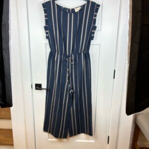 Universal Thread Women's Navy Gold Striped Jumpsuit Romper Size Medium  h